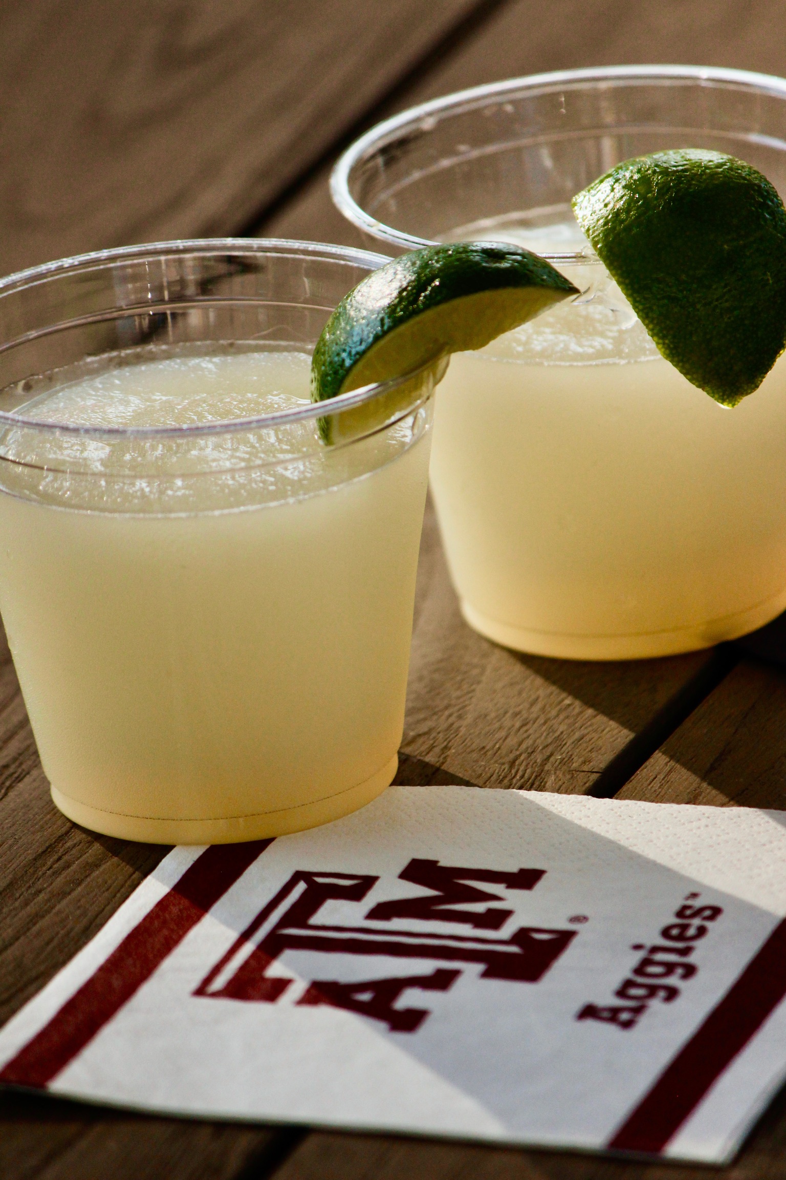 Doc's lemonade slushies on a branded tray